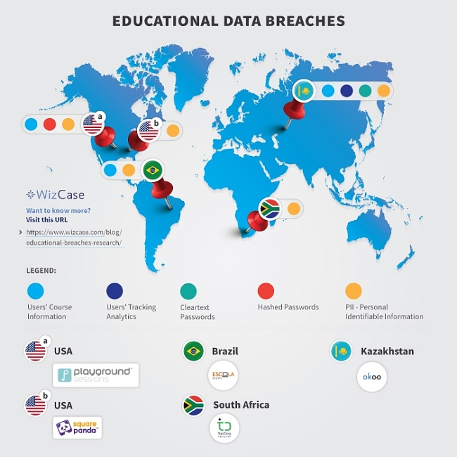 Map shows educational data breach in world