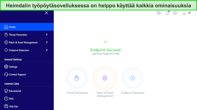 Näyttökaappaus Heimdalin intuitiivisesta työpöytäsovelluksesta