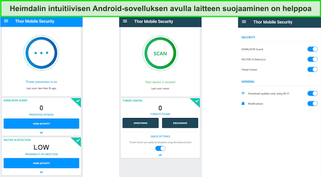 Näyttökaappaus Heimdalin käyttäjäystävällisestä mobiilisovelluksesta