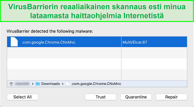 kuvakaappaus intego haittaohjelmien esto ponnahdusikkuna