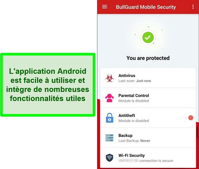 Capture d'écran de BullGuard Mobile Security pour Android