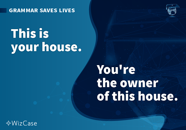 Image of grammar saves lives this is your house