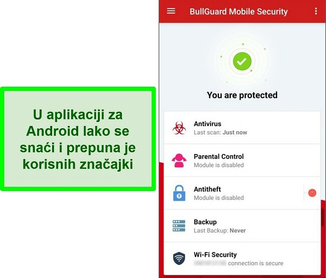 Snimak zaslona BullGuard Mobile Security za Android