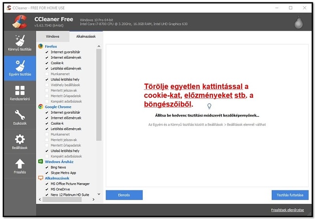 Tisztítsa meg a számítógépet a CCleaner