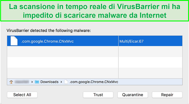 Screenshot Intego Malware Blocker Popup