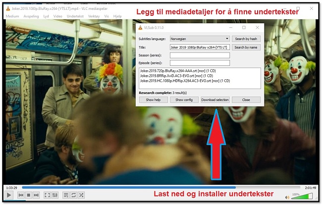 Last ned undertittel med VLC