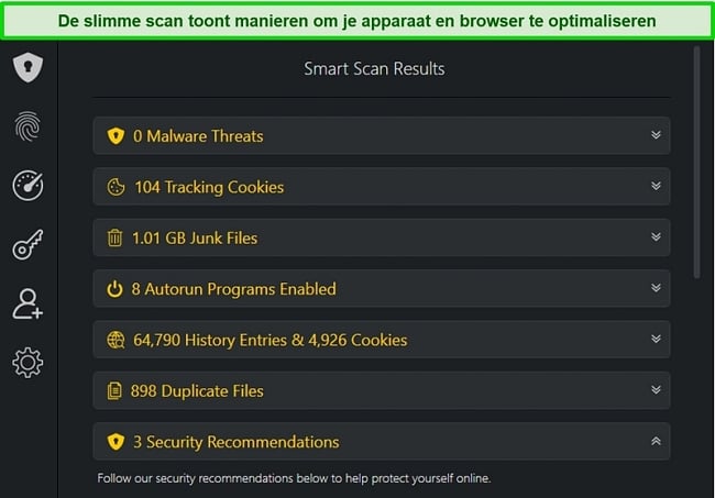 Screenshot van het Smart Scan-resultaat van TotalAV