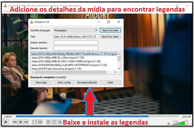 Baixar Subtítulo com VLC