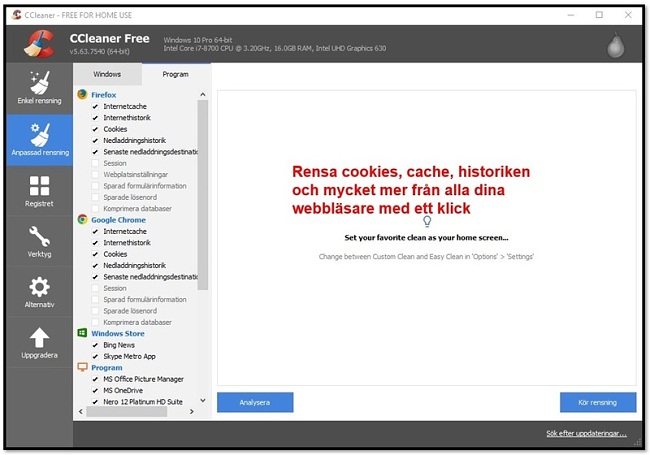 Rengör datorn med CCleaner