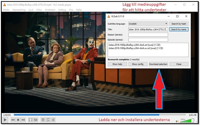 Ladda ner undertext med VLC