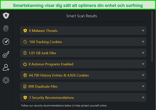 Skärmdump av TotalAVs Smart Scan-resultat