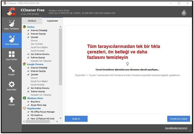 Bilgisayarınızı CCleaner ile temizleyin