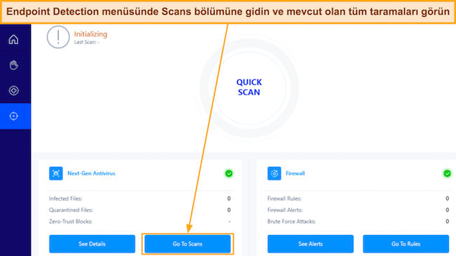 Heimdal'ın tarama listesine nasıl erişileceğini gösteren ekran görüntüsü