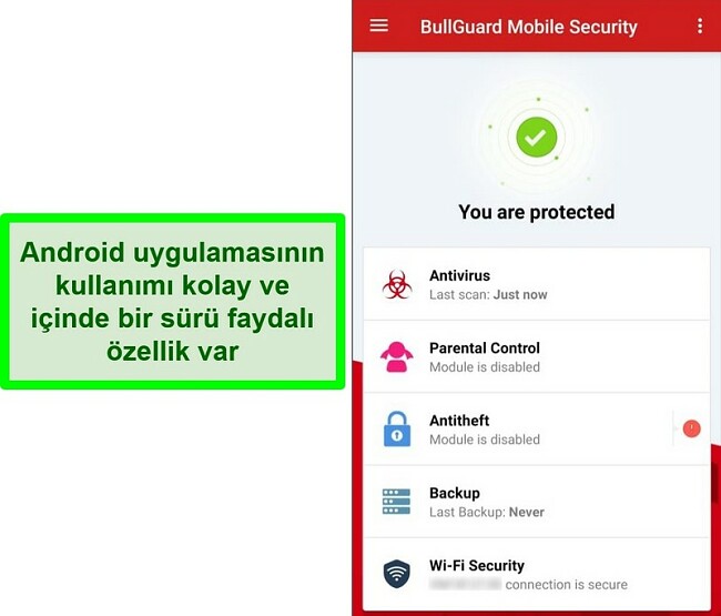 Android için BullGuard Mobile Security ekran görüntüsü
