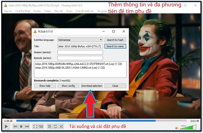 Tải về Subtitle với VLC