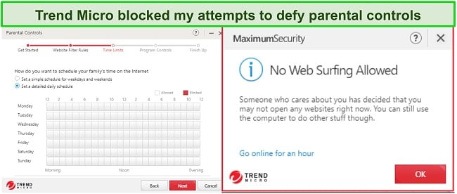 Screenshot of Trend Micro Parental Controls