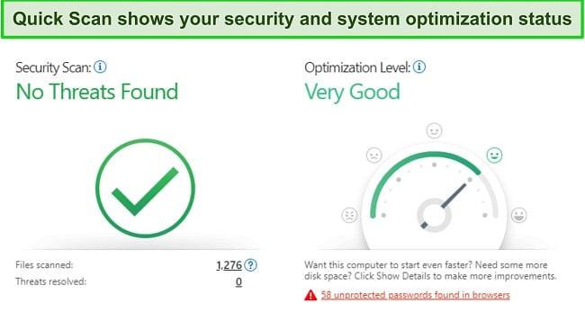 Screenshot of Trend Micro quick scan results
