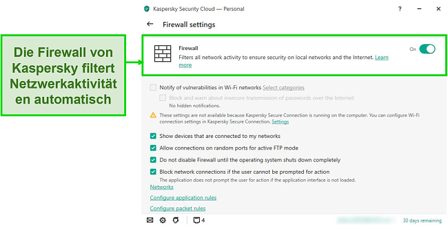 Screenshot von Kaspersky Desktop Cloud Protection mit Statistiken zu Kaspersky Security Network.