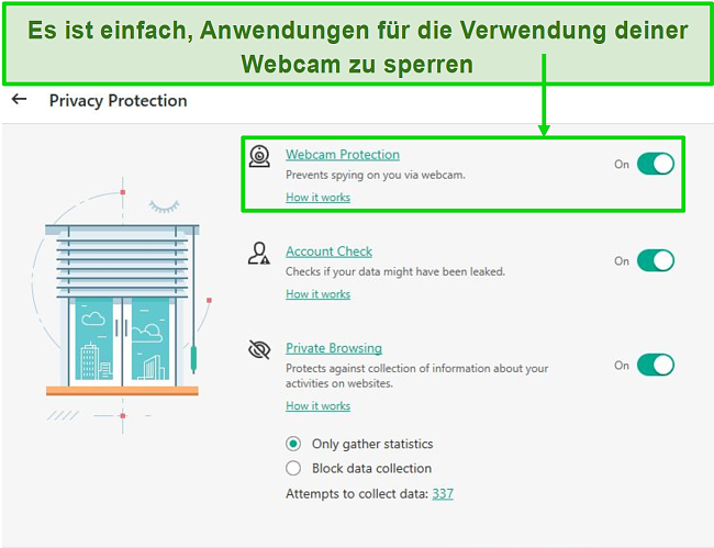 Screenshot von Kaspersky Desktop Cloud Protection mit Statistiken zu Kaspersky Security Network.