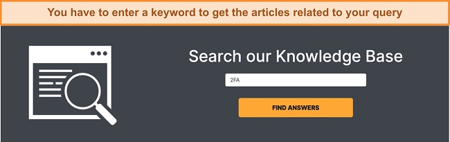 Screenshot of Webroot's Knowledge Base search bar
