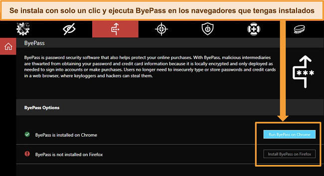 Captura de pantalla del administrador de contraseñas ByePass de iolo.