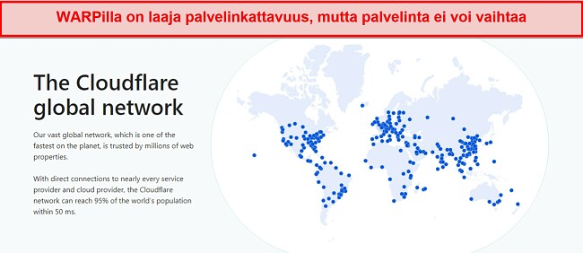 Kuvakaappaus WARPin palvelinverkosta