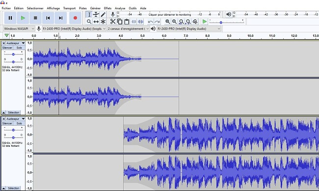 Capacité multipiste Audacity