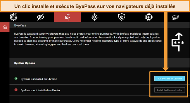 Capture d'écran du gestionnaire de mots de passe ByePass d'iolo.