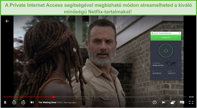 A Netflix USA feloldásának és a The Walking Dead streamingjének PIA képernyőképe