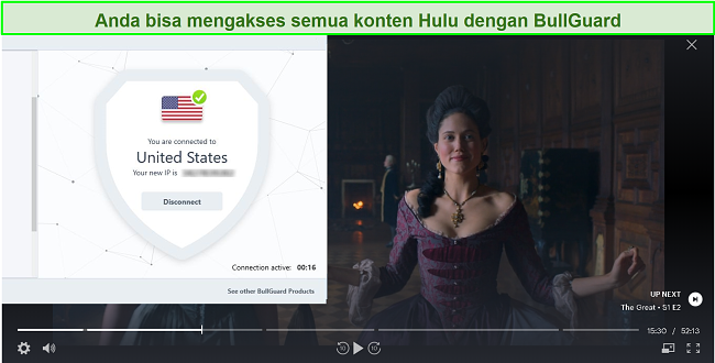 Tangkapan layar The Great di Hulu dengan BullGuard terhubung