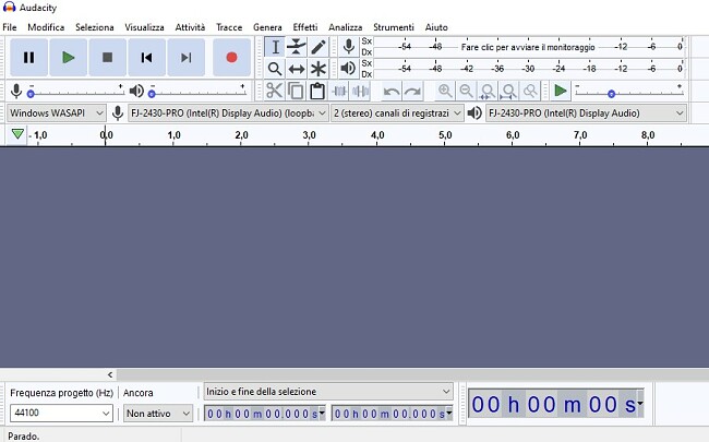 Interfaccia Audacity