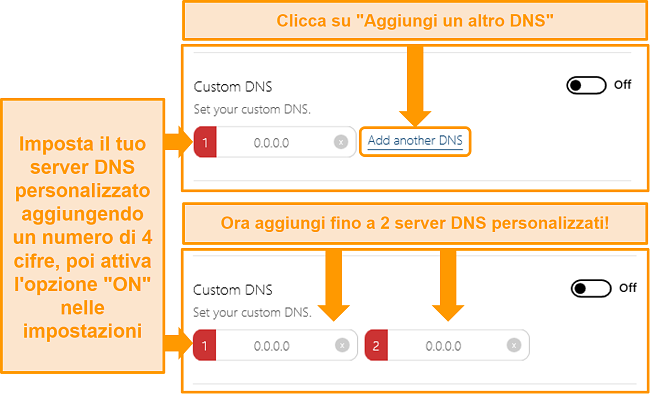 Screenshot come accedere e creare server DNS personalizzati su BullGuard