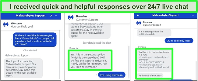 Screenshot of Live Chat feature and agent resolving a technical question.