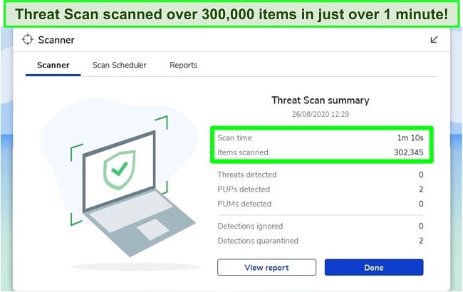 Screenshot of Malwarebytes Threat Scan results