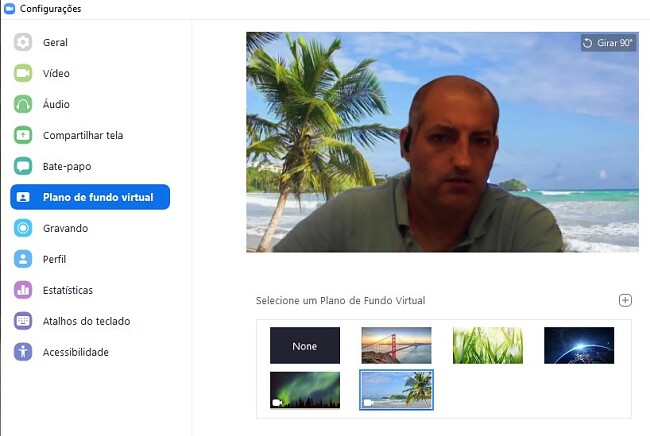 Zoom virtual de fundo