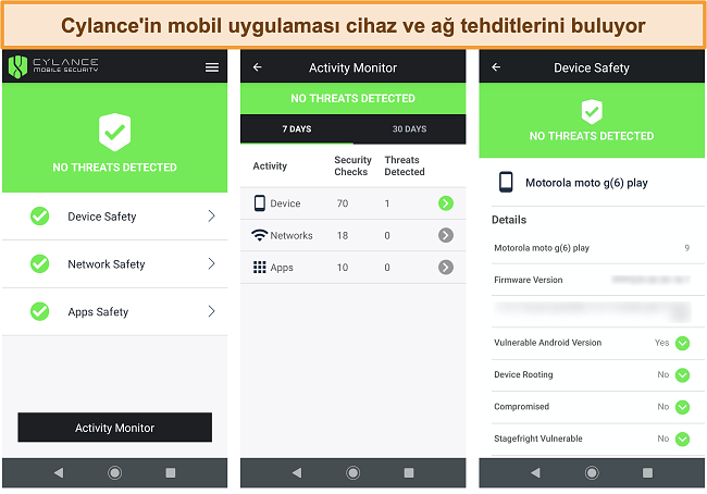 Cylance'ın Android'deki mobil uygulamasının ekran görüntüsü.