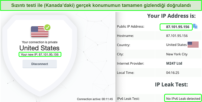 Testlerden sonra sızıntısız kalması için BullGuard'daki bir ABD sunucusunun ekran görüntüsü