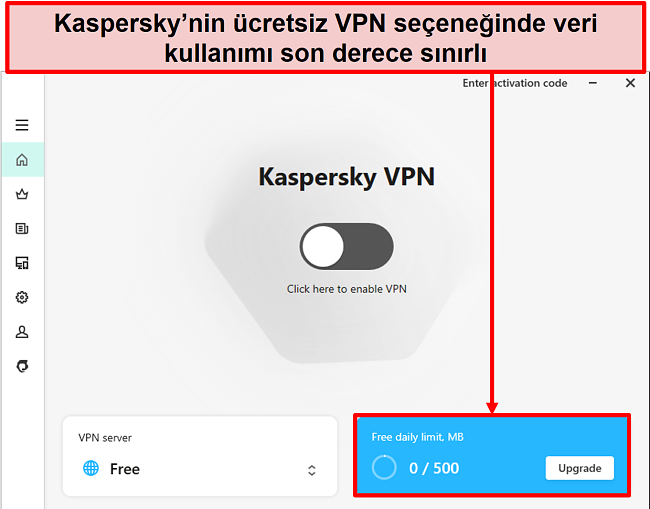 Kaspersky Secure Connection ücretsiz sürümünün ekran görüntüsü