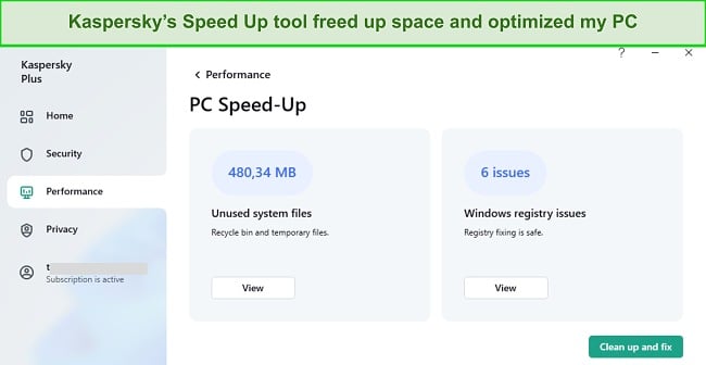 Kaspersky’s PC Speed-Up tool finds ways to free up space and improve performance