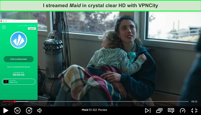 Screenshot of Streaming Netflix with VPNCity.