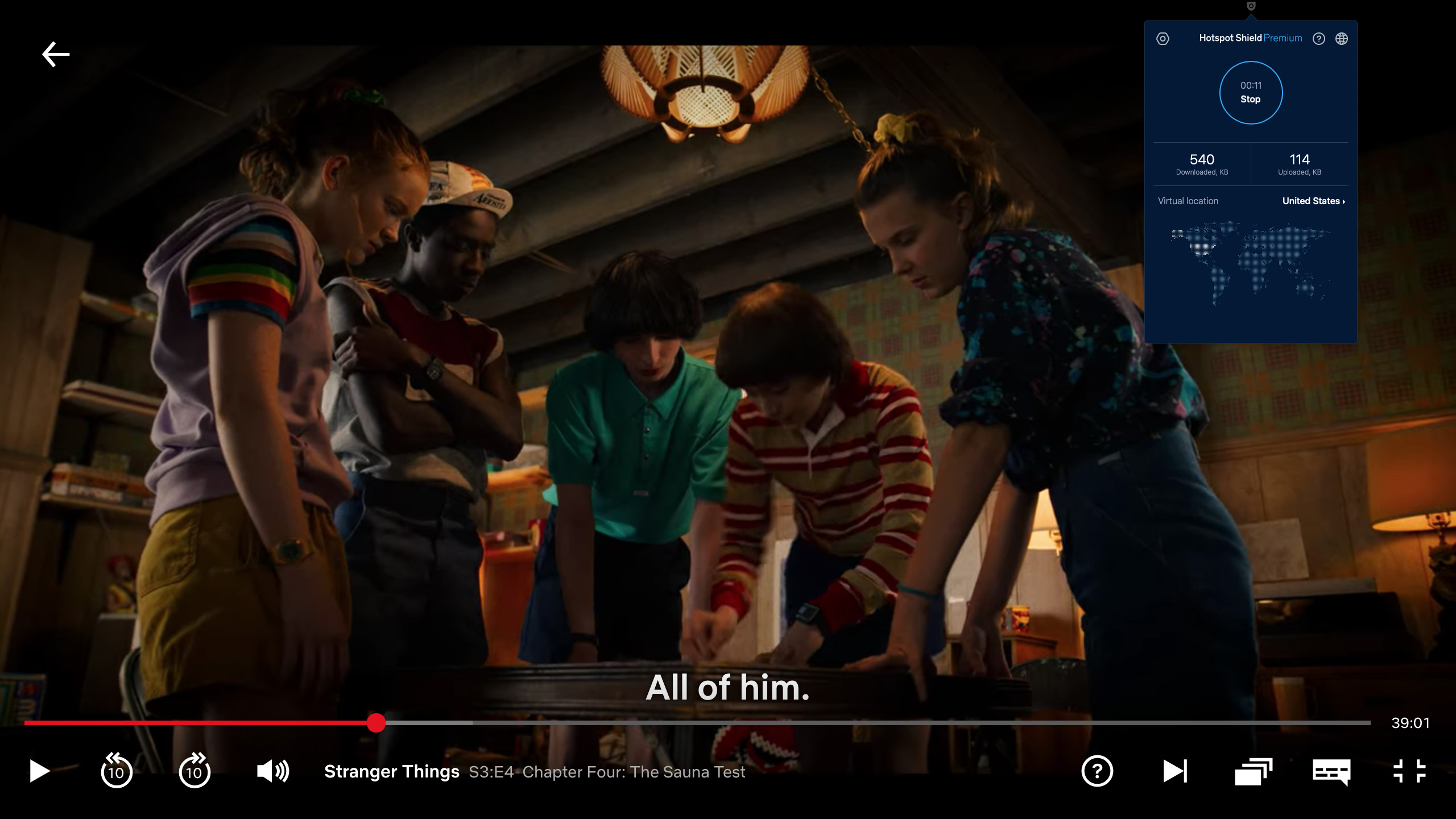 Netflix의 핫스팟 방패 스트리밍 스트리밍 스크린 샷