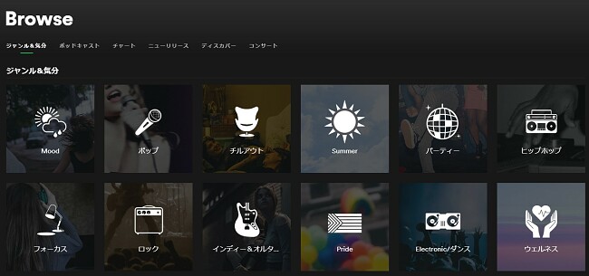 Spotifyブラウズ