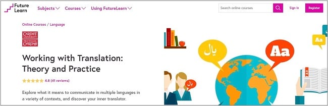 Screenshot of a translation course on Future Learn