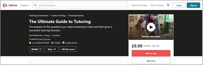 Screenshot of a tutoring course on Udemy