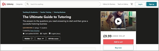 Screenshot of a tutoring course on Udemy