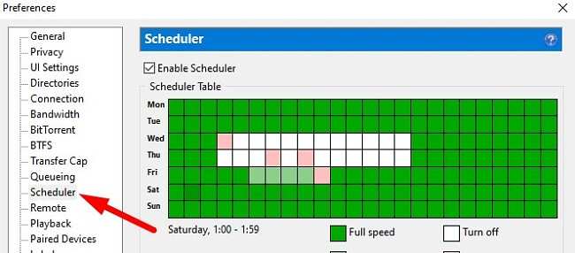 BitTorrent Scheduler