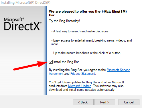 wersja testowa directx