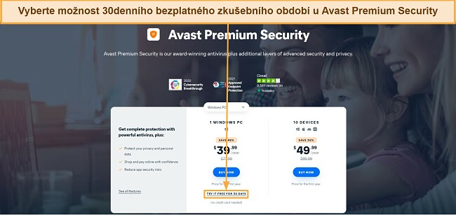 Recenze Avast Antiviru: Volba Avast Premium Security s 30denní zkušební verzí zdarma