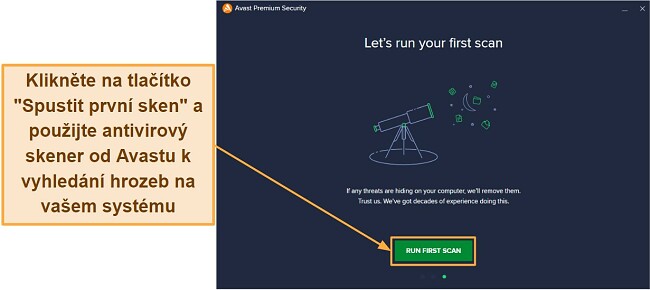 Recenze Avast Antiviru: Spuštění prvního skenování pomocí Avast