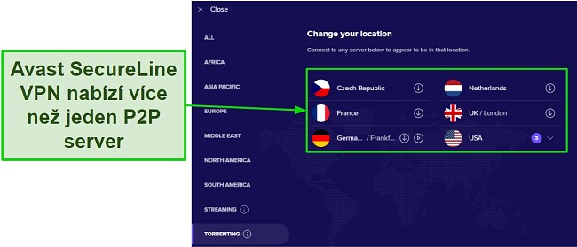 Recenze Avast Antiviru: VPN s optimalizovanými servery pro P2P